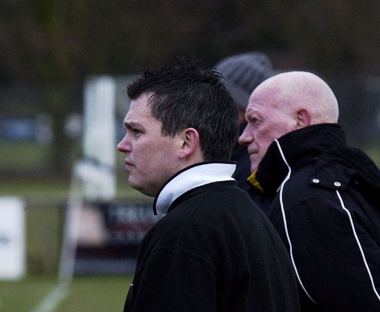 Manager of Faversham Town Justin Luchford with assistant Clive Walker Picture: Barry Duffield
