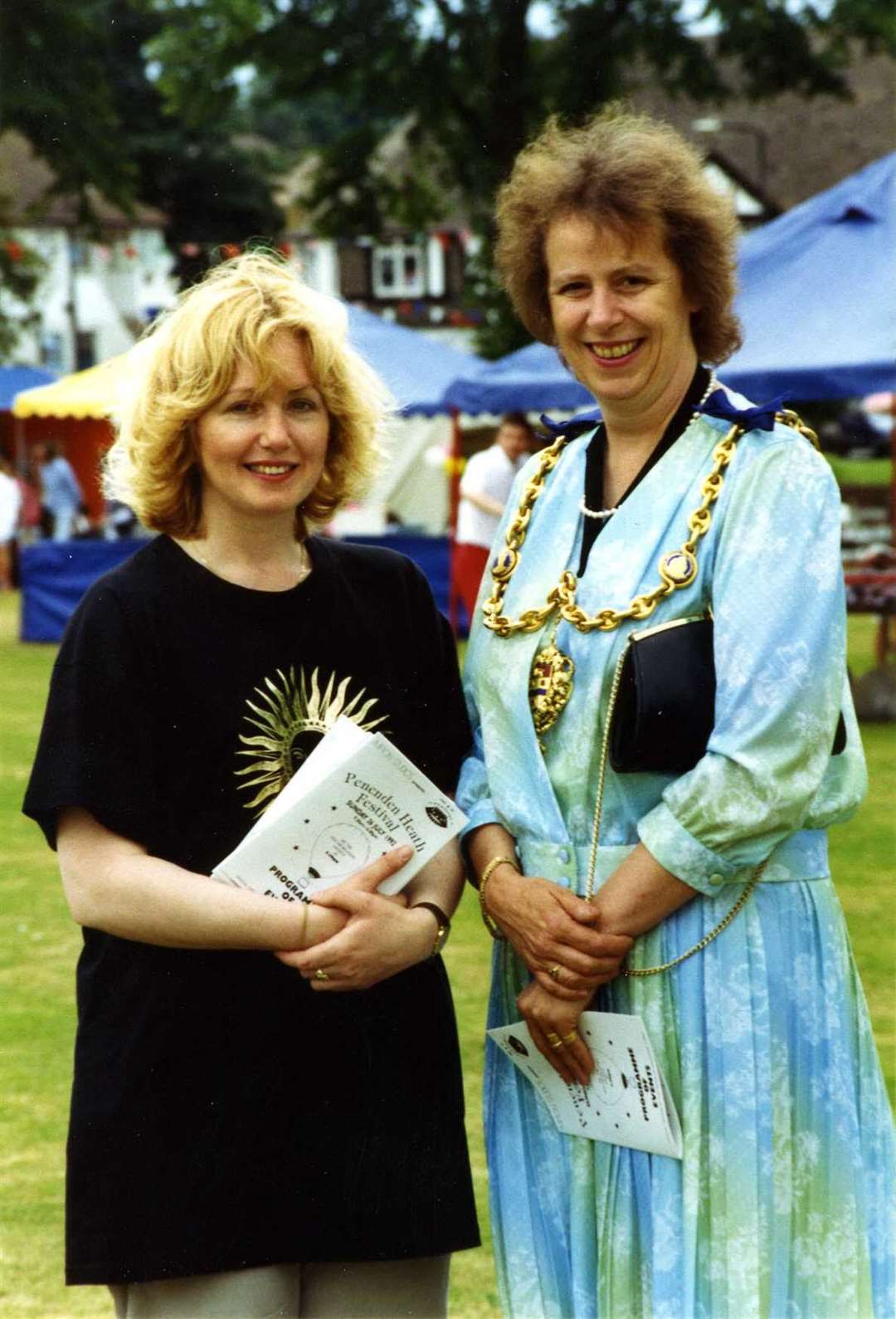 Gillian Gibson, organiser of the Penenden Heath Festival with the Mayoress of Maidstone Cllr Madeleine Blackham