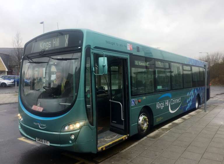The new bus will link Maidstone and Kings Hill with West Malling station. Picture: Kent County Council.
