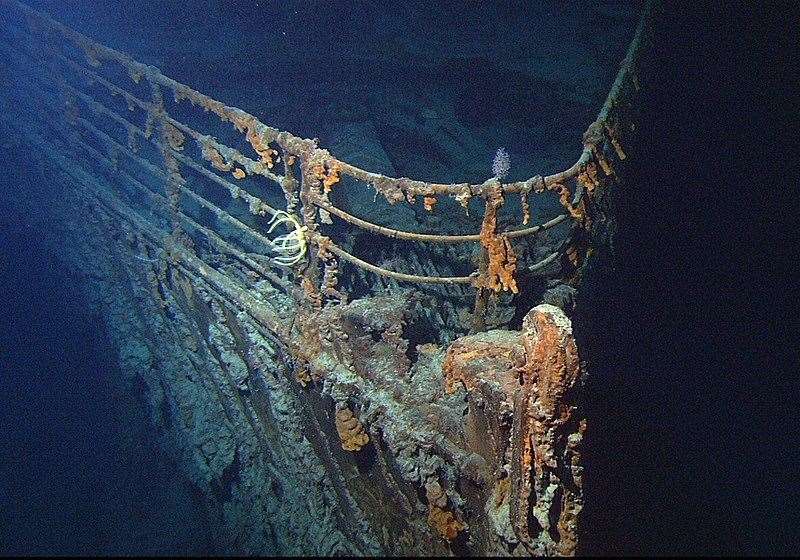The wreck of Titanic on the ocean floor