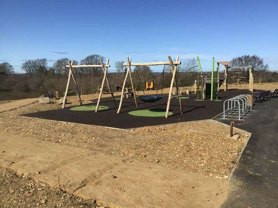 Play equipment has been installed
