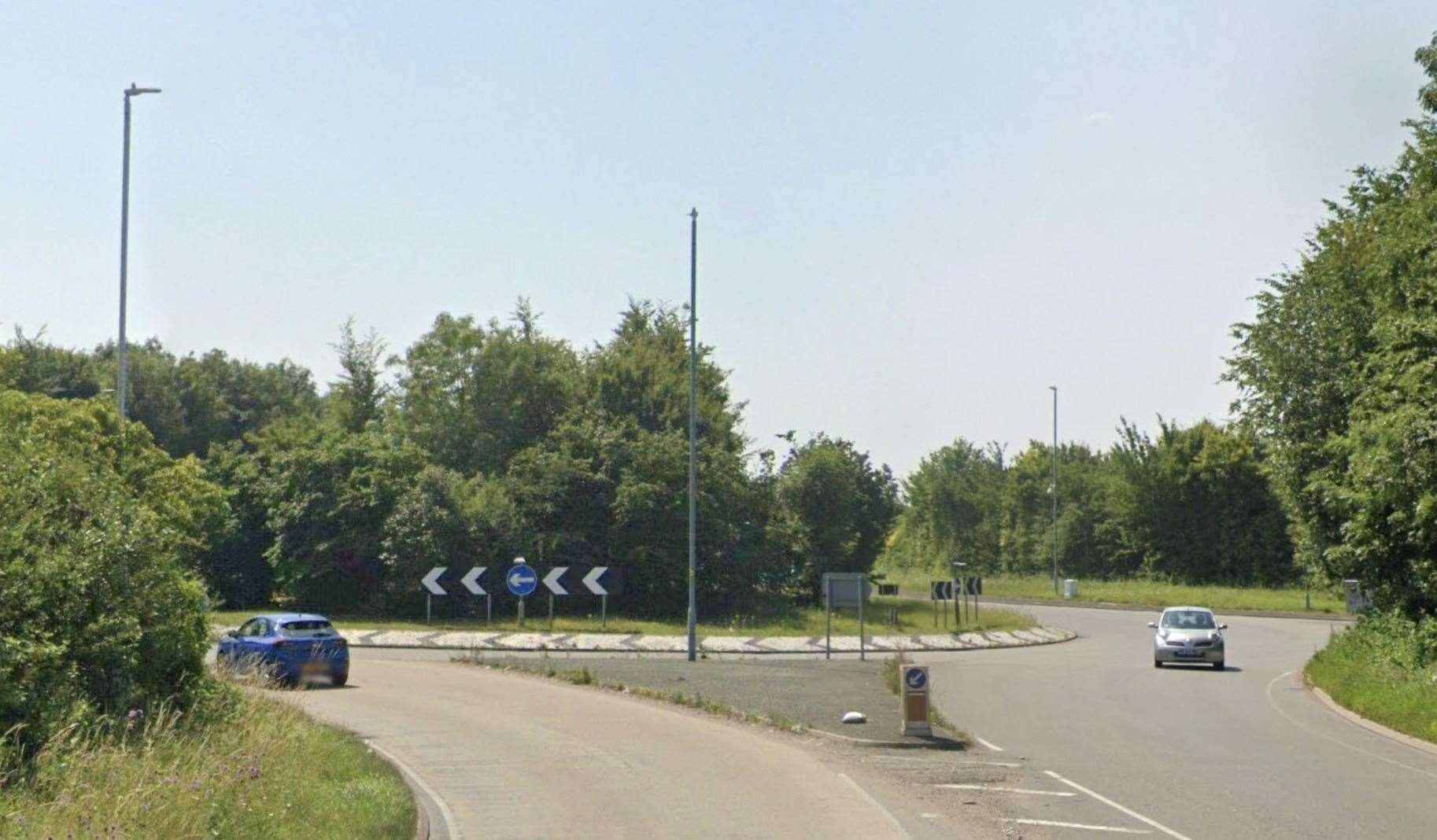 The crash happened on the A256 in Eastry, near Sandwich. Photo: Google