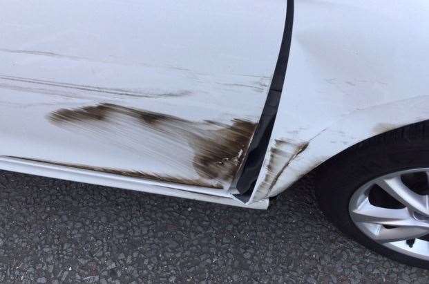 Scraped car door