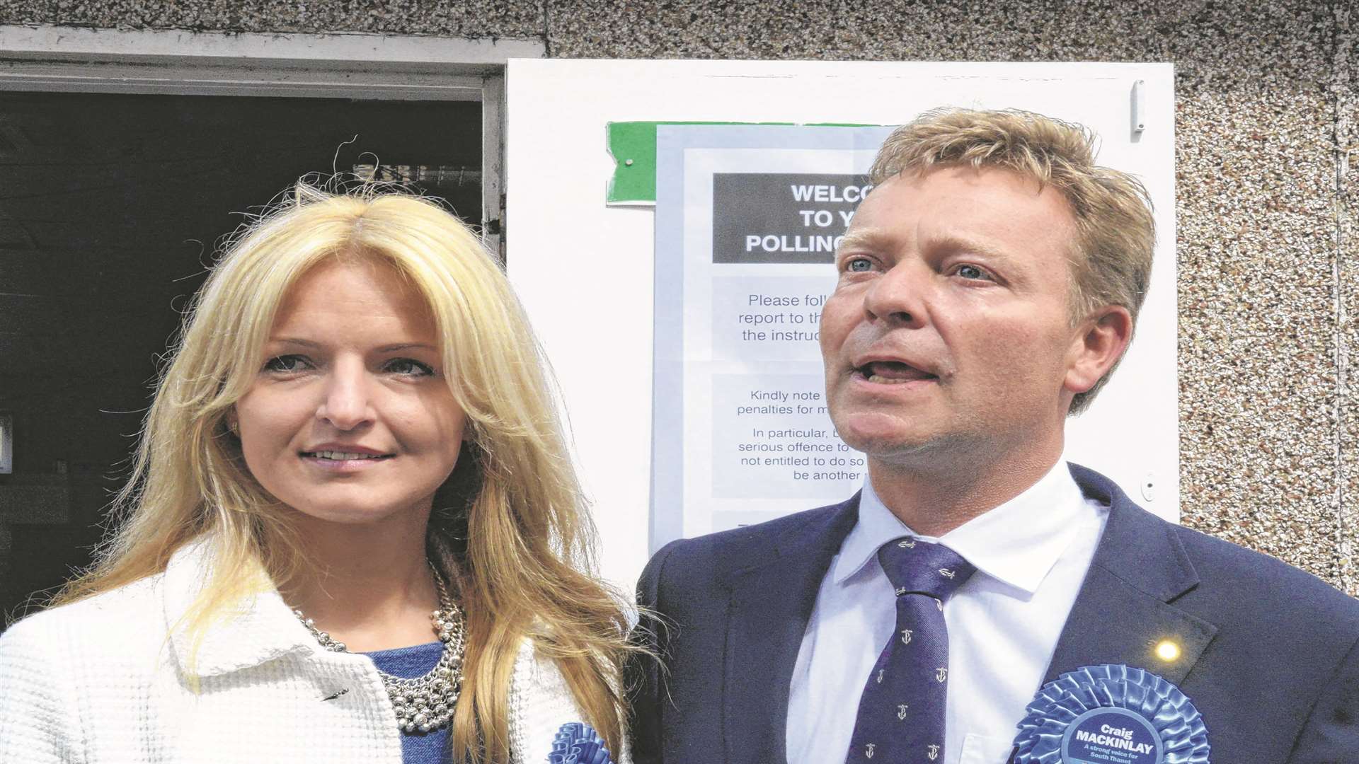 South Thanet MP Craig Mackinlay and his wife Kati arriving to cast their vote in the general election. The money the Tories spent on the campaign is under the spotlight