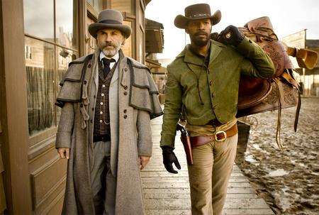 Christoph Waltz, left, and Jamie Foxx star in Columbia Pictures' "Django Unchained." Picture: Andrew Cooper