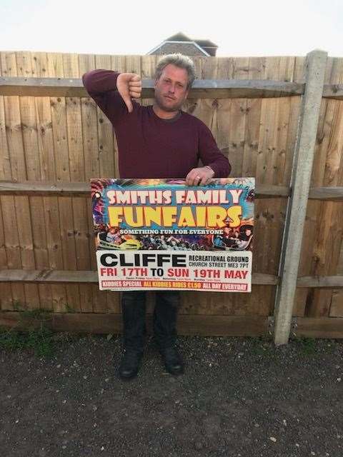 Furious: Showman Carlos Christian of Iwade-based Smiths Family Funfairs