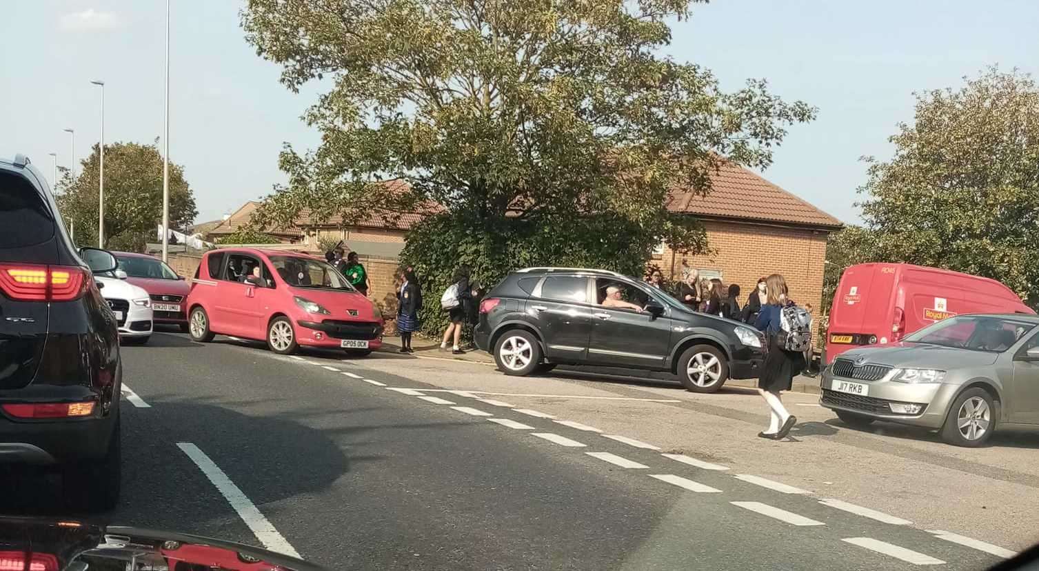 Traffic spills over causing congestion in Maidstone Road. Picture: Rosie Roe