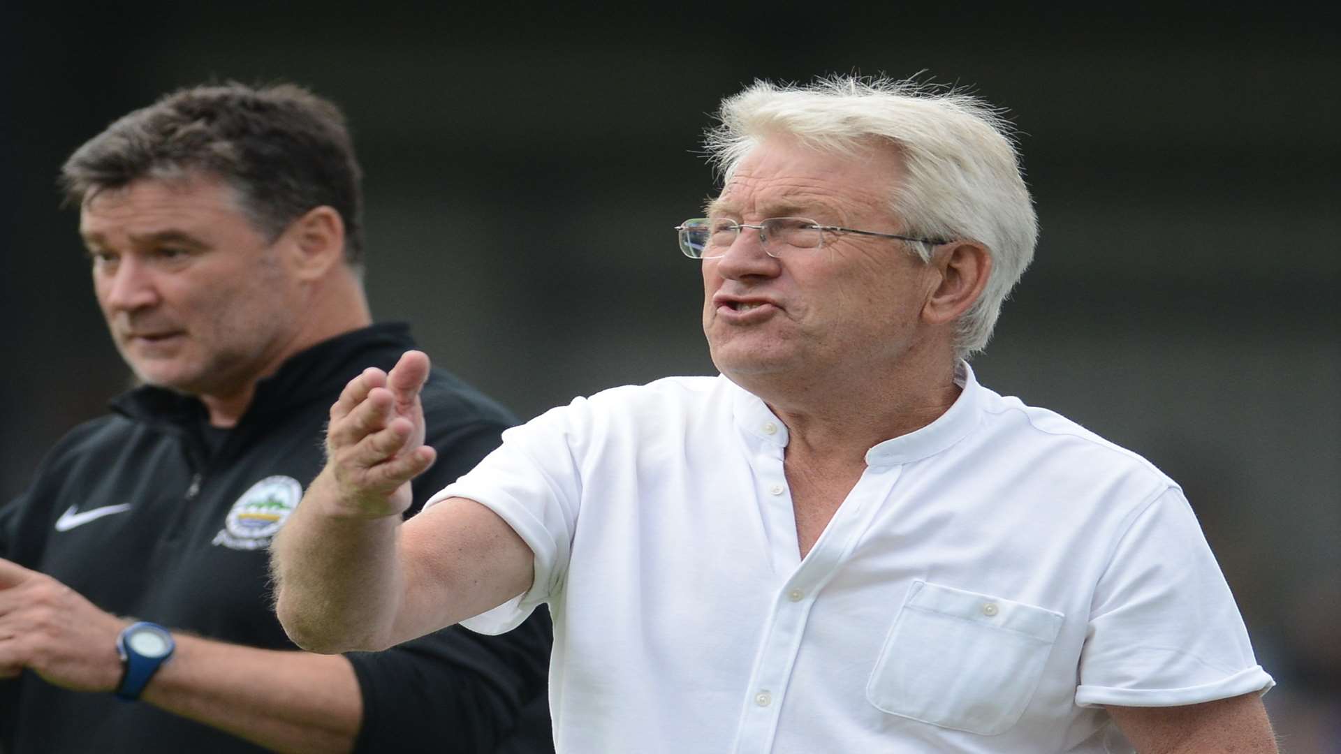 Dover manager Chris Kinnear on the sidelines at the weekend Picture: Gary Browne