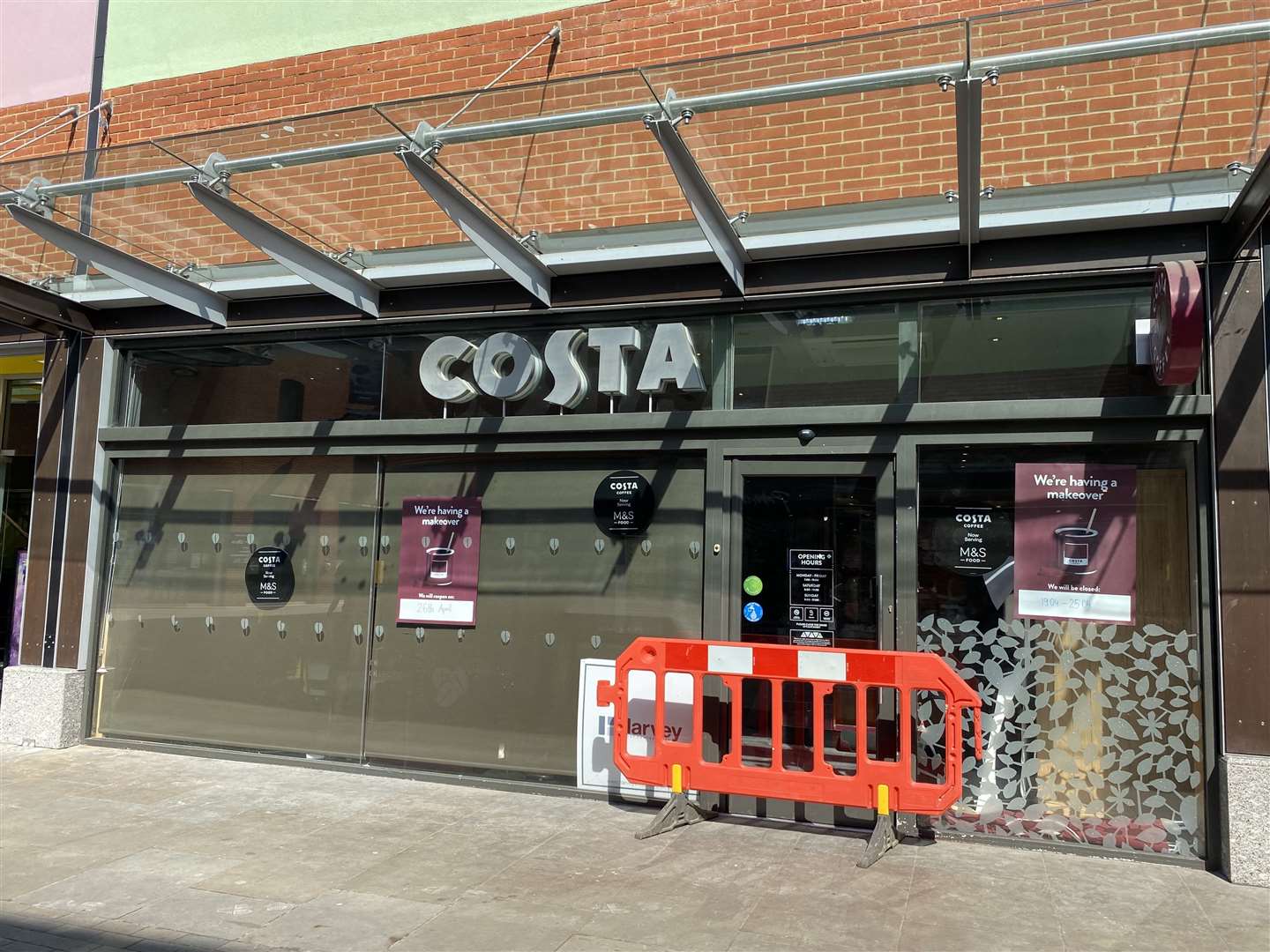 The Costa Coffee store in Fremlin Walk is shut until next Tuesday