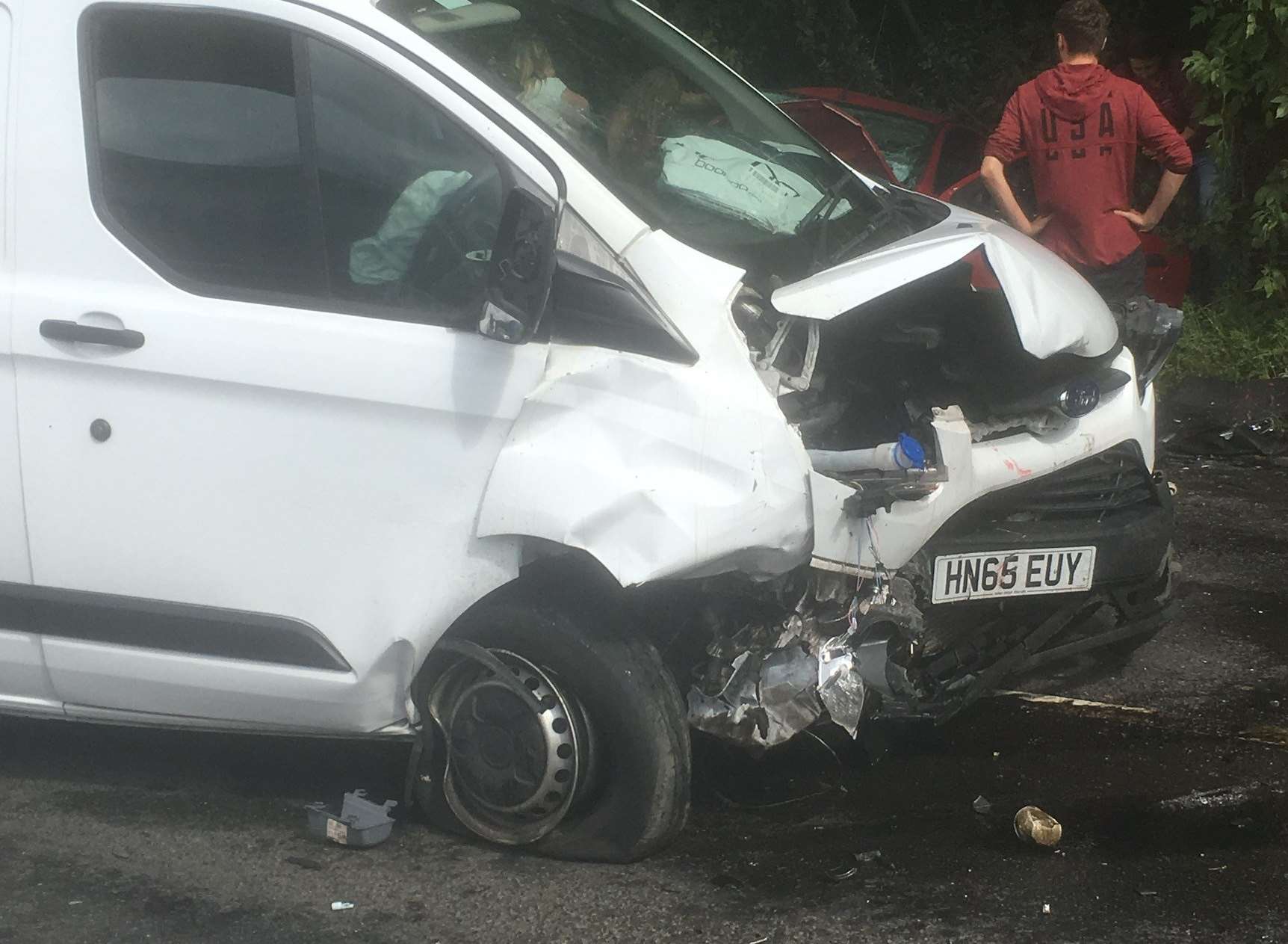 The van involved in the fatal crash