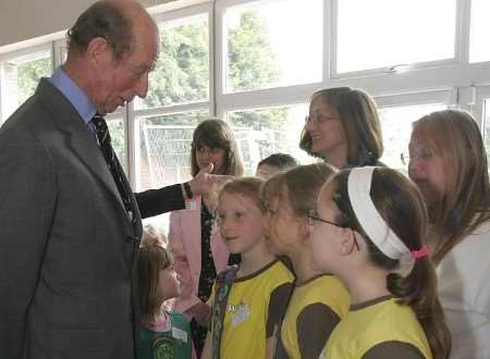 The Duke meets members of the Ist Chalk Rainbows and the 2nd Chalk Brownies. Picture: PETER STILL