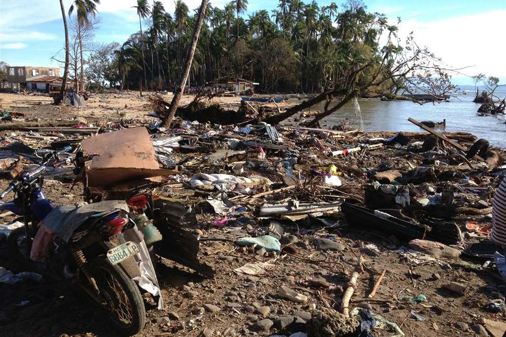 A village devastated by a typhoon in the Philippines. Picture: Joelle Goire EU/ECHO