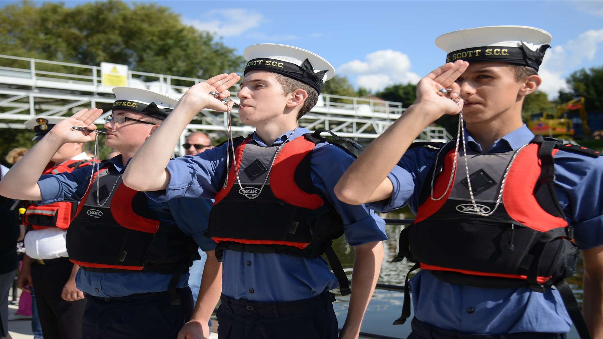 Maidstone Sea Cadets greeting The Mayor of Maidstone