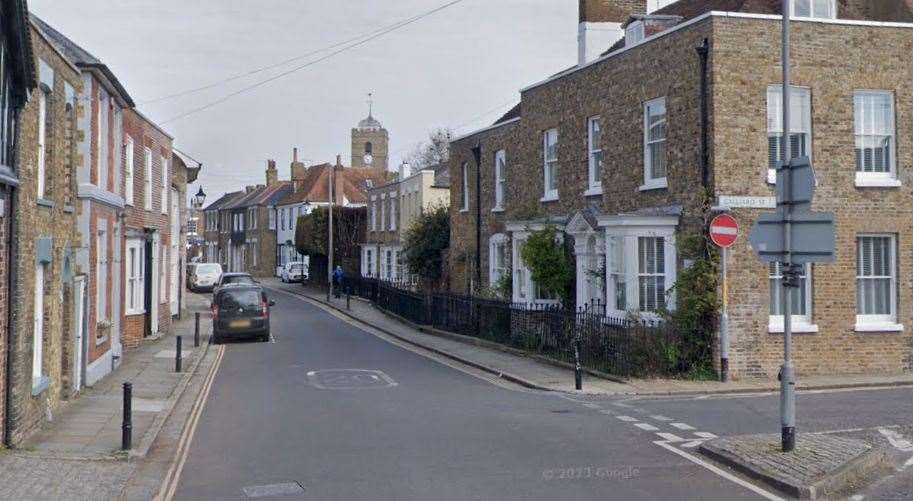 A boy has been taken to hospital after being hit by a car in New Street, Sandwich. Picture: Google