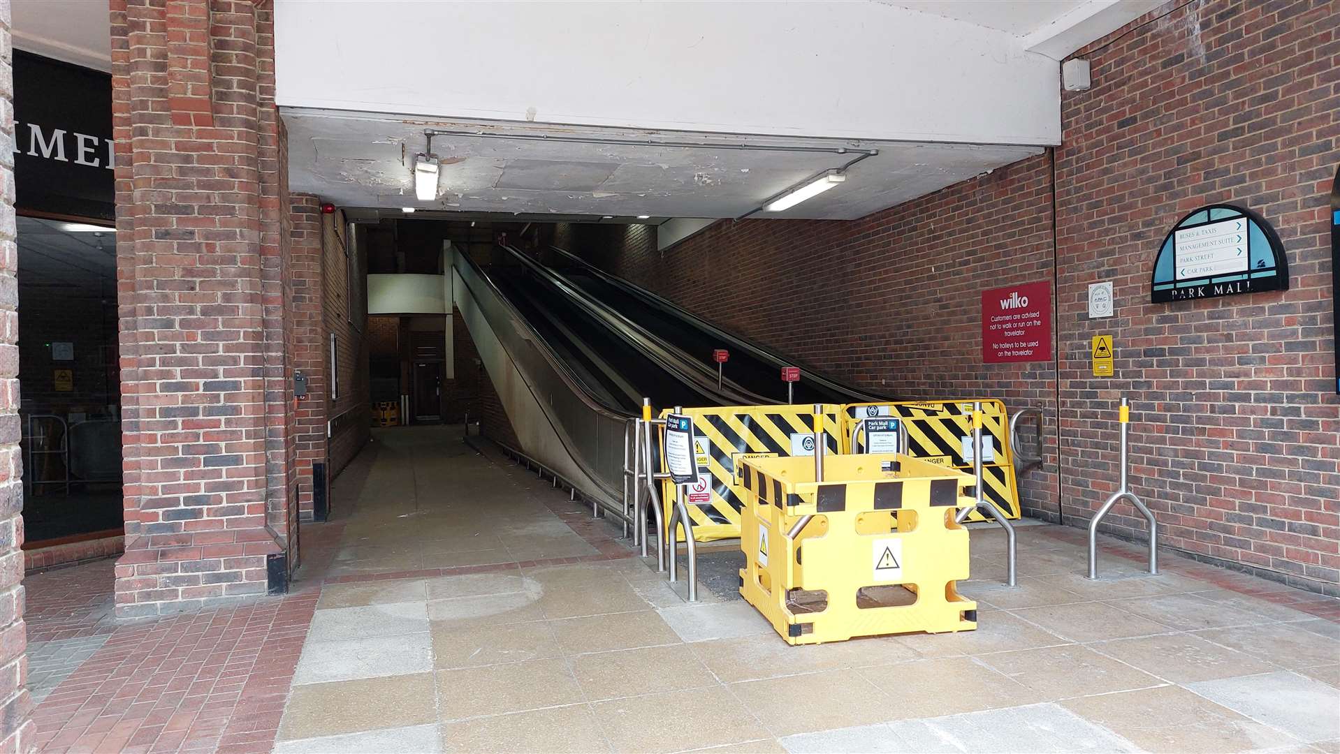 The second floor of Park Mall remains closed