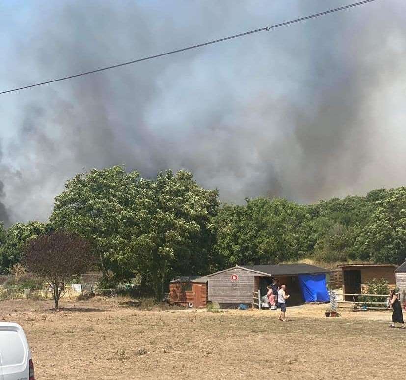A huge fire started near to the Spirits Rest Animal Sanctuary. Photo: Christine Bates