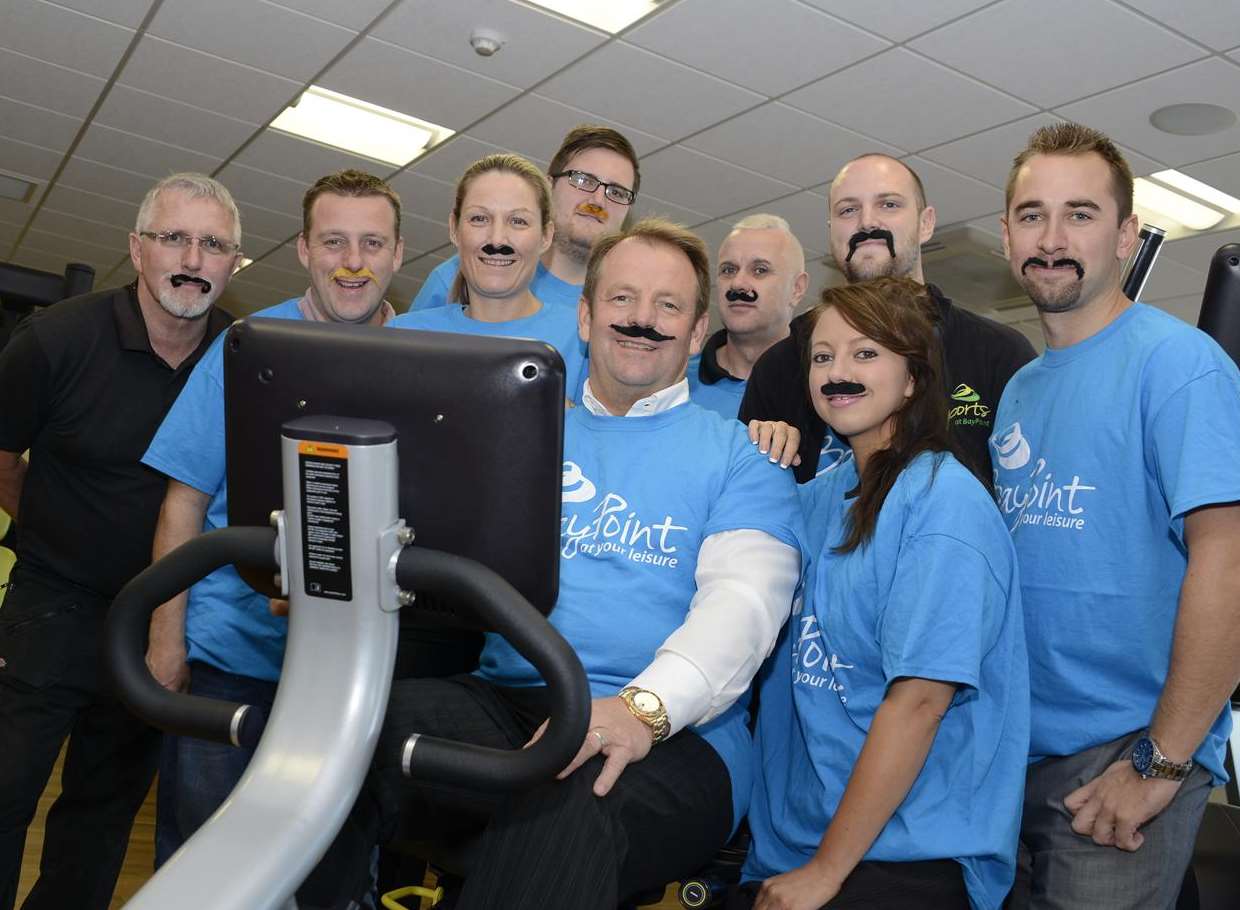 Owner Tony Harrison getting ready for Movember with his staff