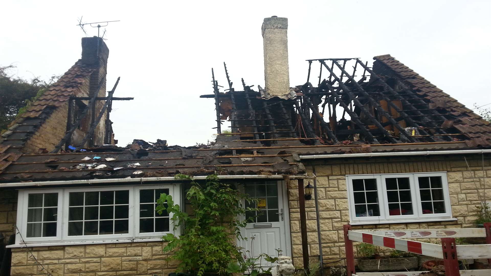 The lightning strike has destroyed the home in South Street