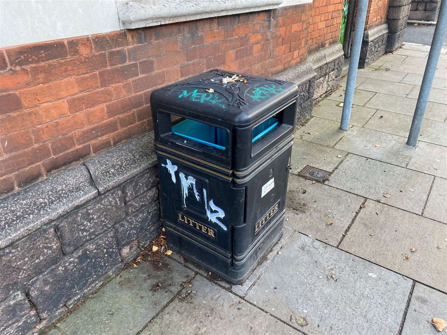 Bins in Faversham town centre have also been targeted by graffiti louts