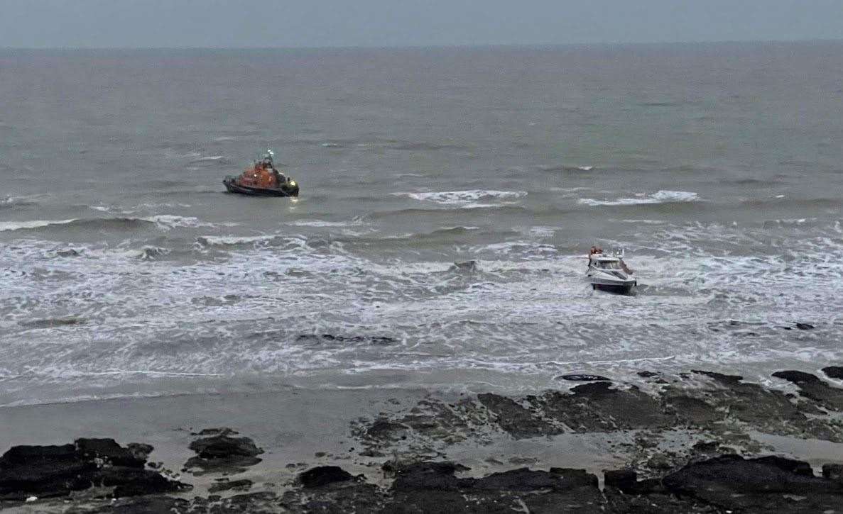 A boat had to be rescued by the RNLI in Viking Bay, Broadstairs. Picture: Matthew Warren