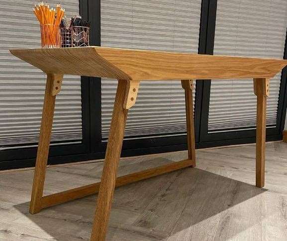 Lauren Wood's desk which saw her through to the final of Handmade: Britain's Best Woodworker