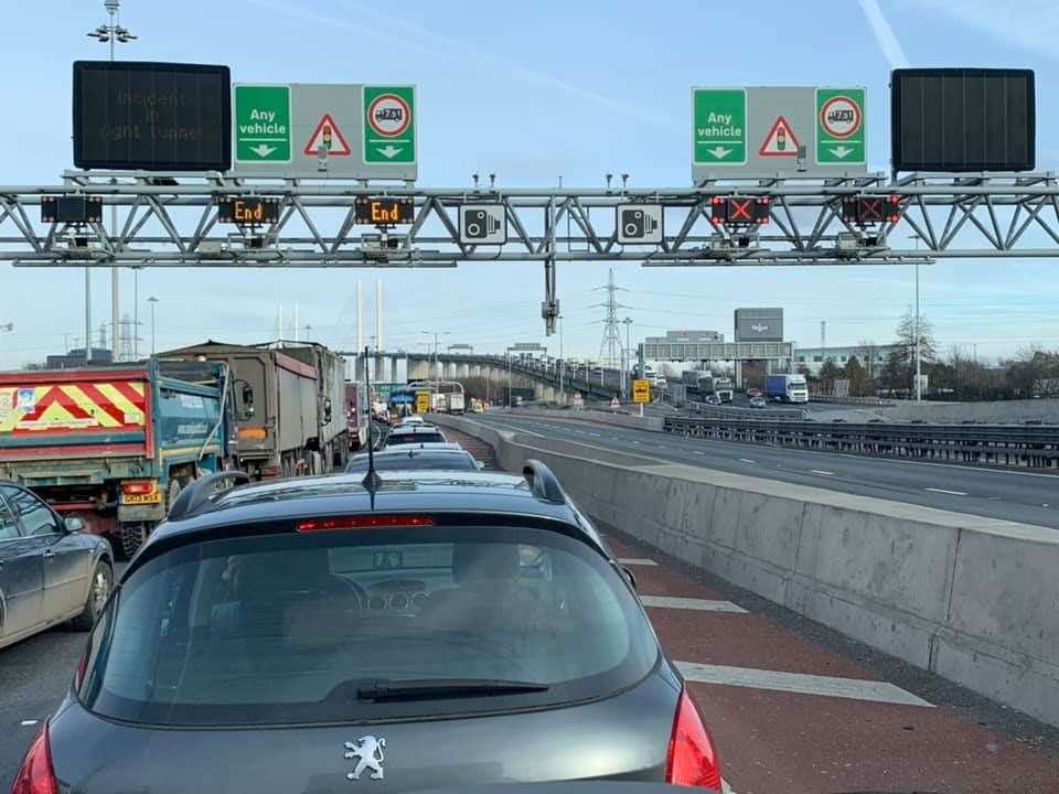 Traffic was at a standstill following the police incident. Picture: Dan Elliott