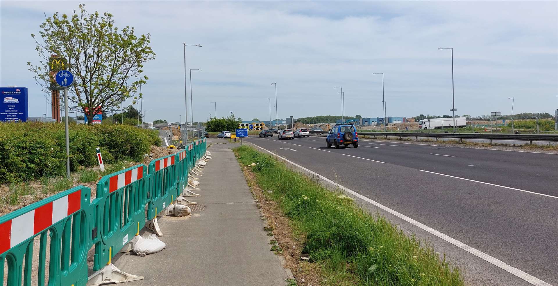 The westbound carriageway will close at 8pm tonight