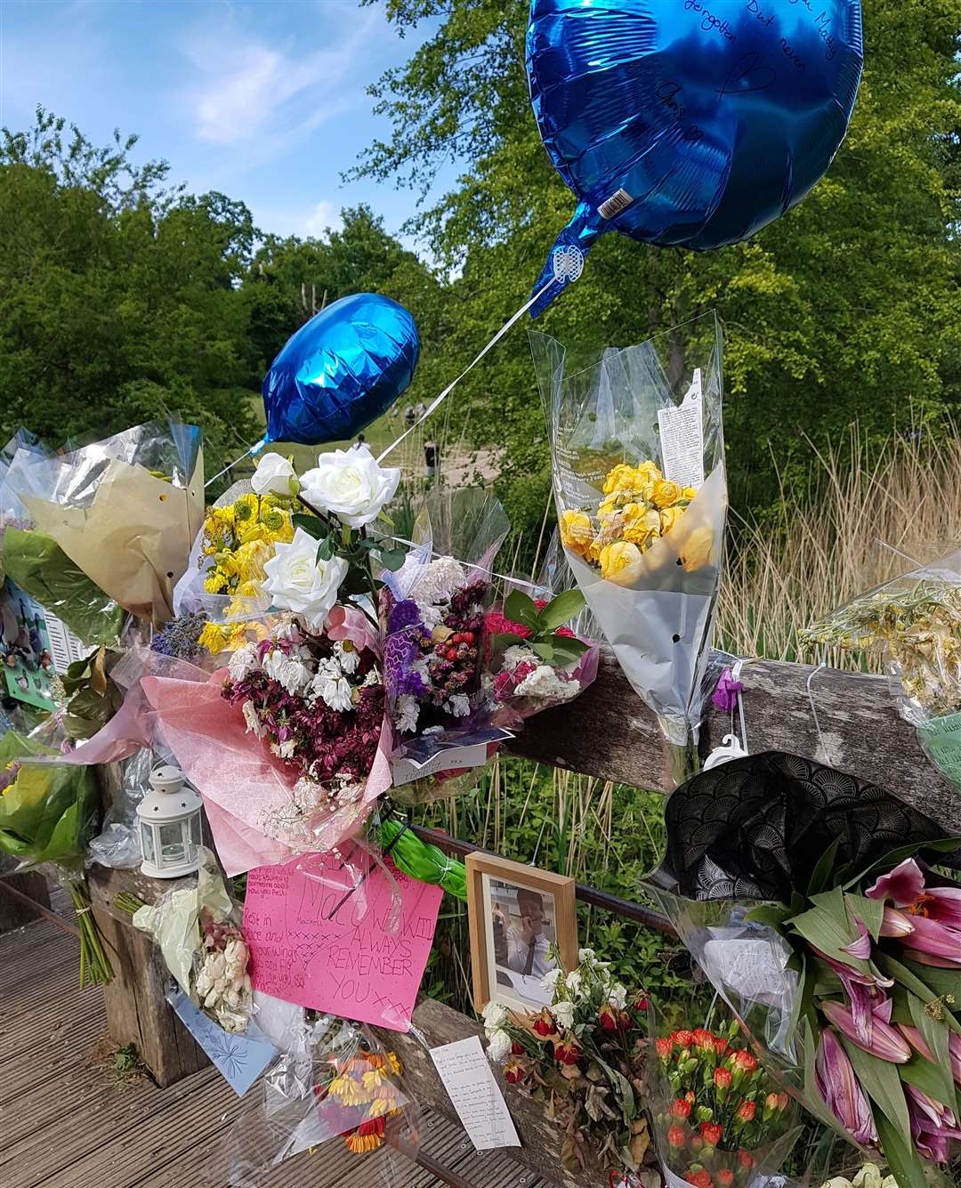 Floral tributes were left in Dunorlan Park in memory of Matthew