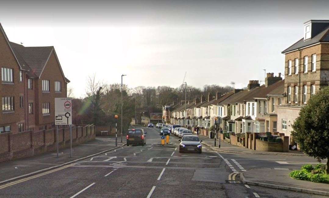 The incident happened in Dover Road, Folkestone. Picture: Google Street View
