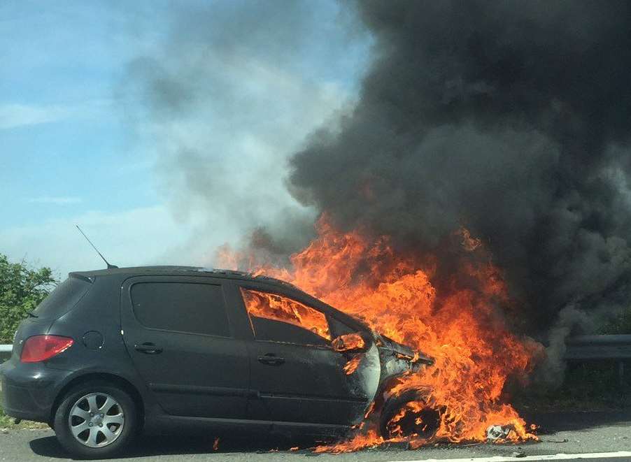The car on the M2. Picture: Maria Rosiello