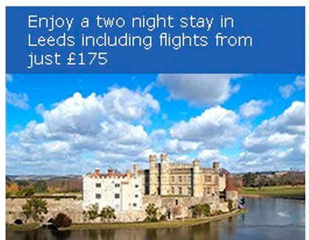 The British Airways advert... for Leeds in Yorkshire! Picture: SWNS