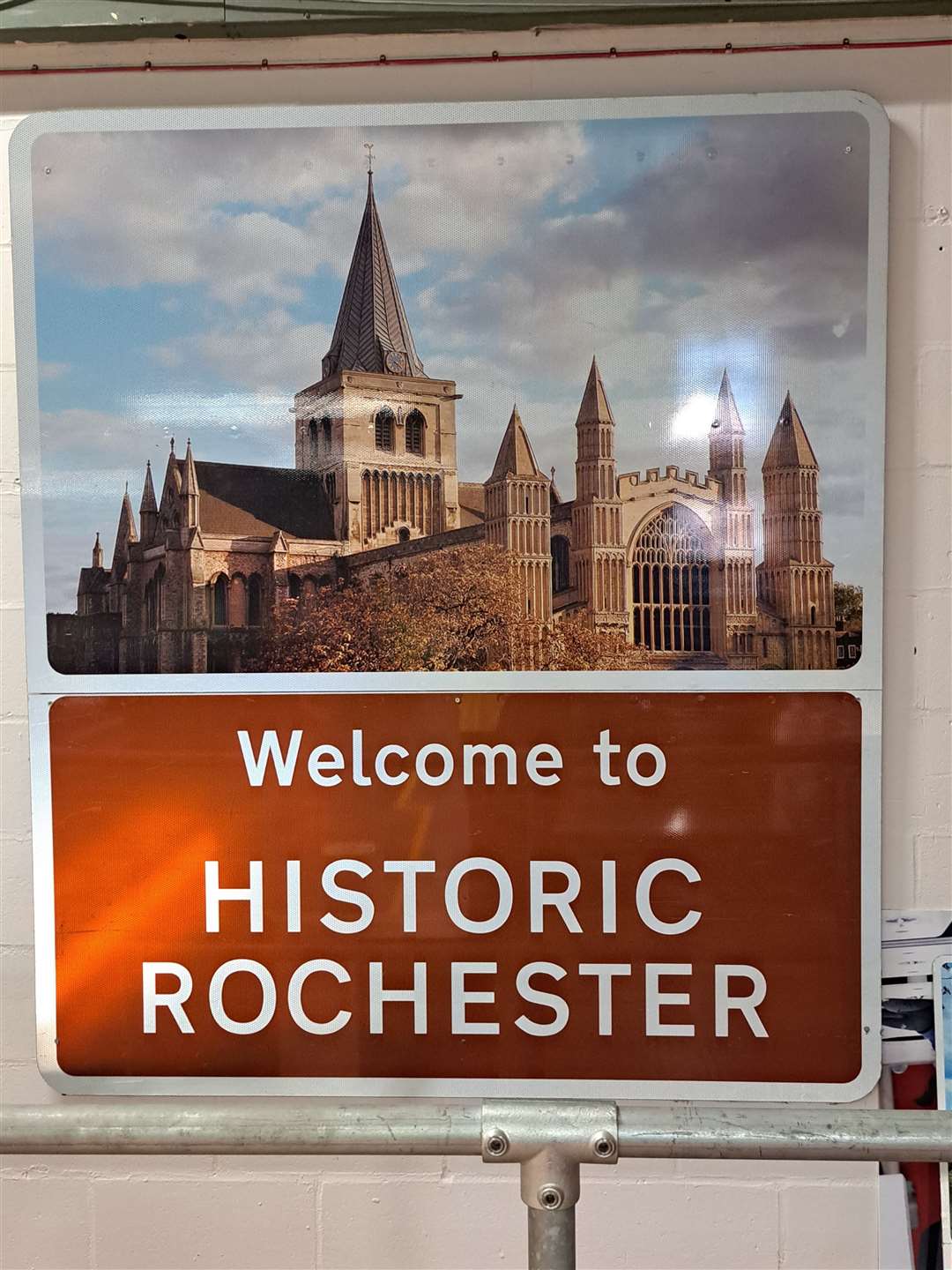 A Welcome to Rochester sign made at the factory