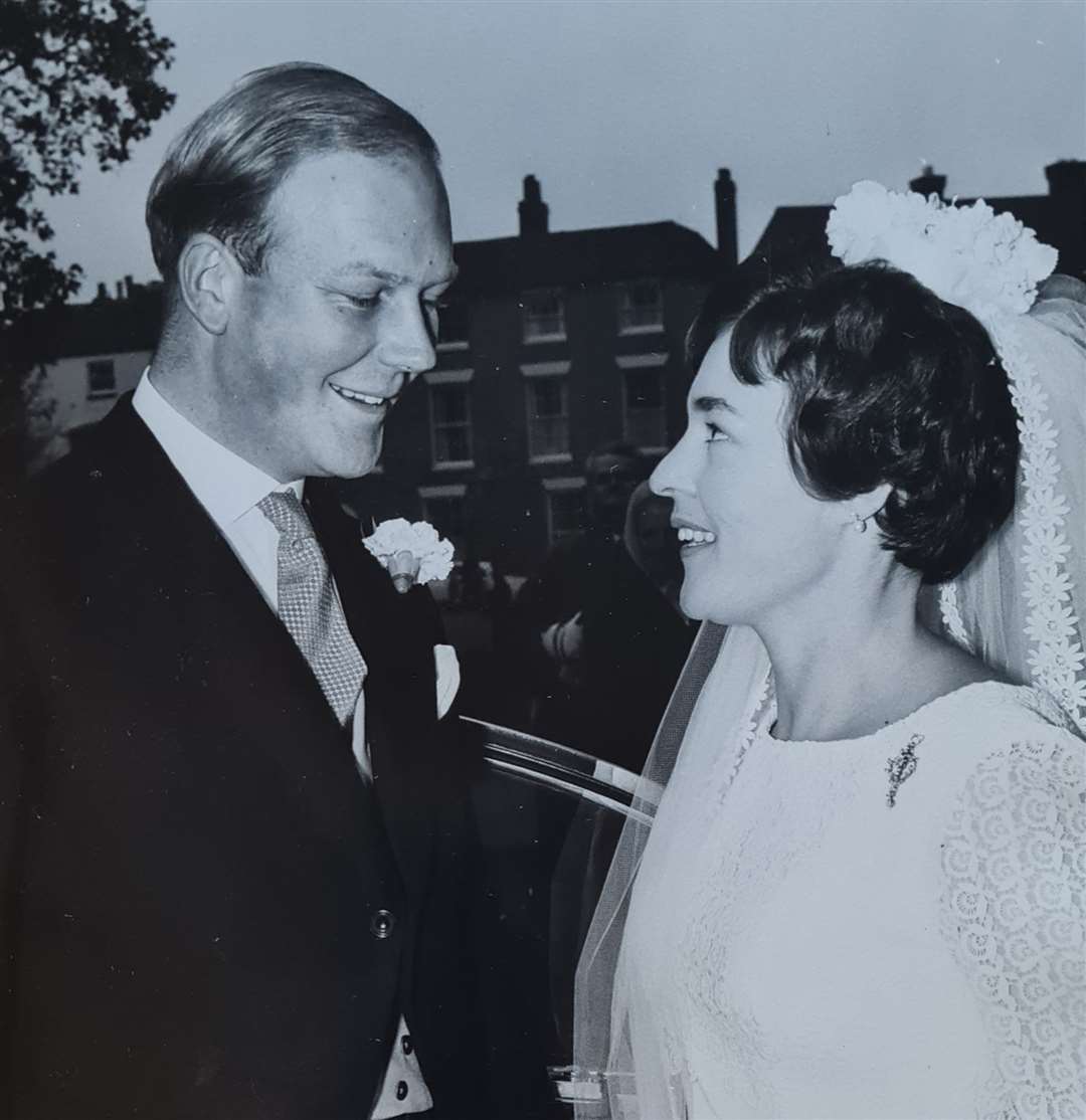 The couple on their wedding day in 1964