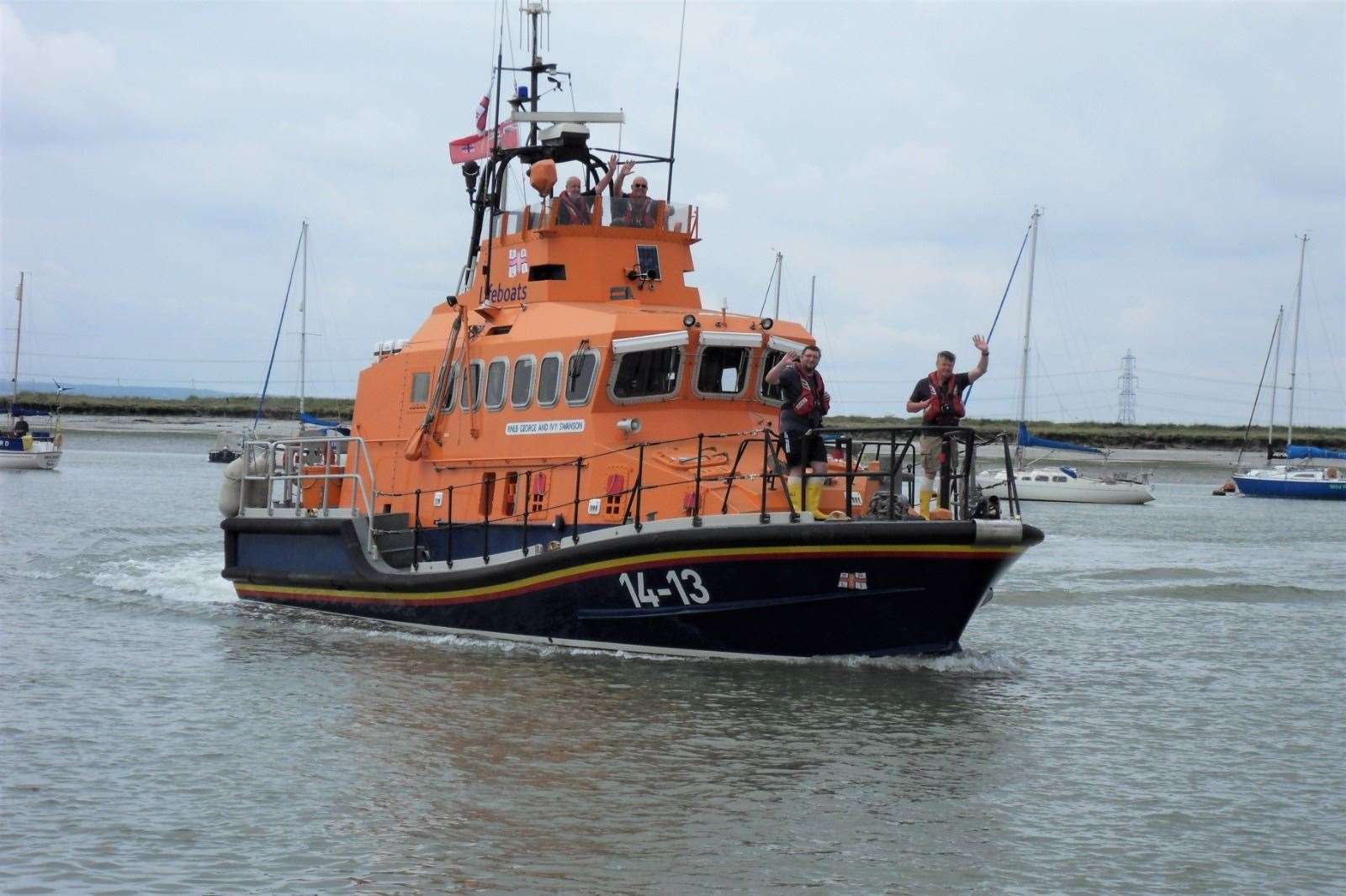 Farewell to the Trent-class Ivy and George Swanson lifeboat which has been based at the RNLI's Sheerness station on Sheppey for 26 years. Picture: George Poule