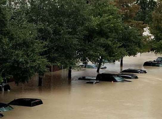 A flooded neighbourhood in Houston