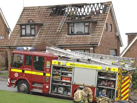 Roof of property was extensively damaged