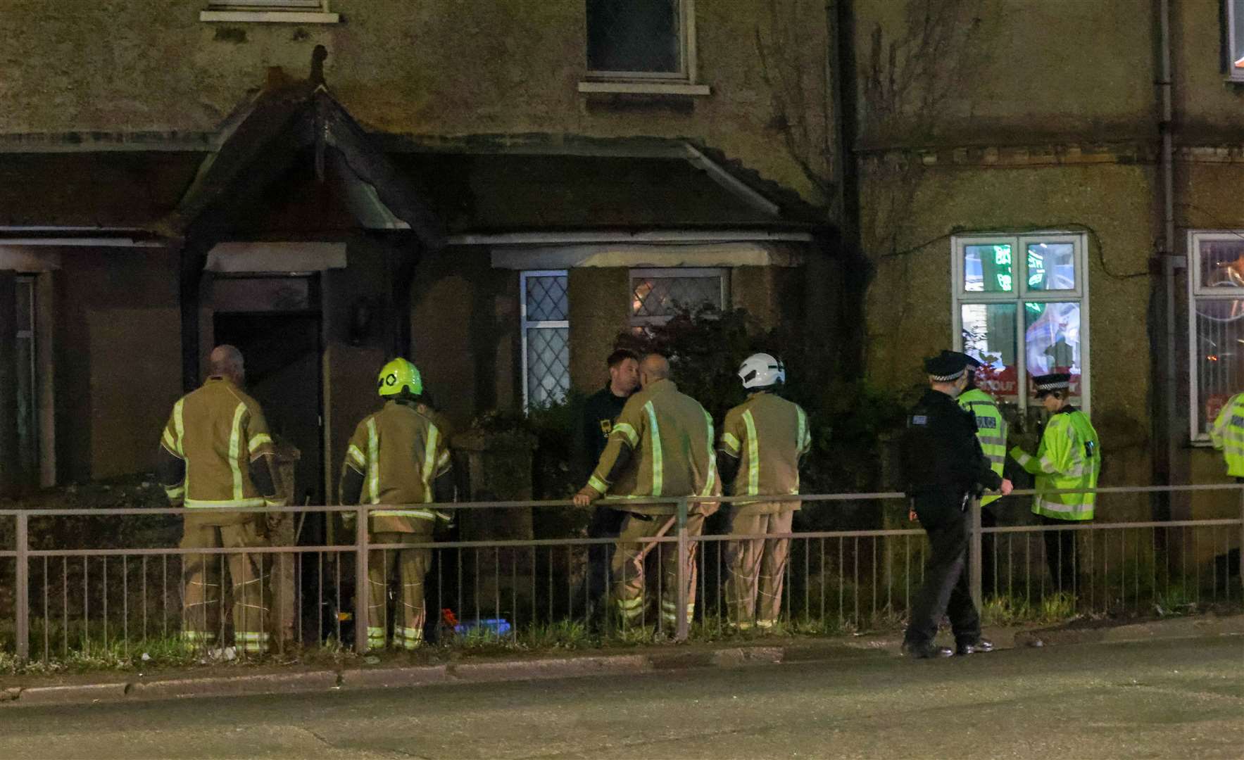 Police and fire crews at the scene in London Road, Swanley. Picture: UKNIP