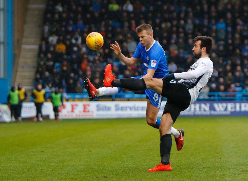 Jake Hessenthaler battles for the ball Picture: Andy Jones