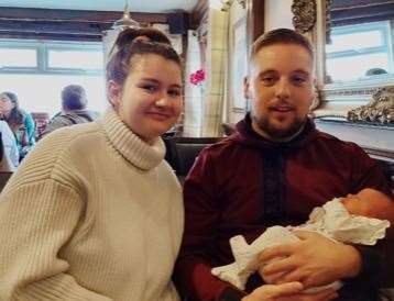 Elena Sala and David Matthews, from Maidstone, with six-week-old Lola, have been left frustrated by the lack of verdict