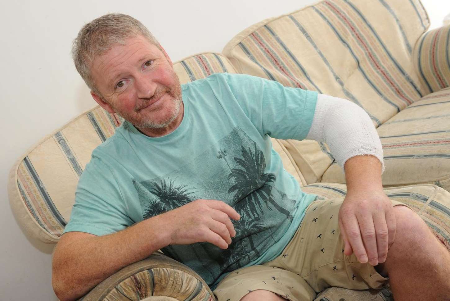 Town sprucer Pete Phillips recovering at home. Picture: Wayne McCabe