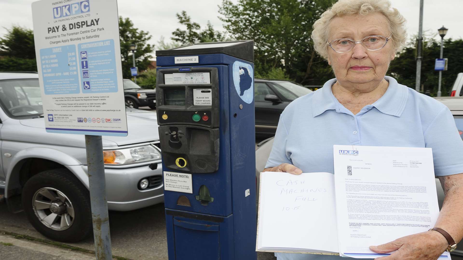 Audrey Wilkinson, who was given a parking ticket even though the machines were not working