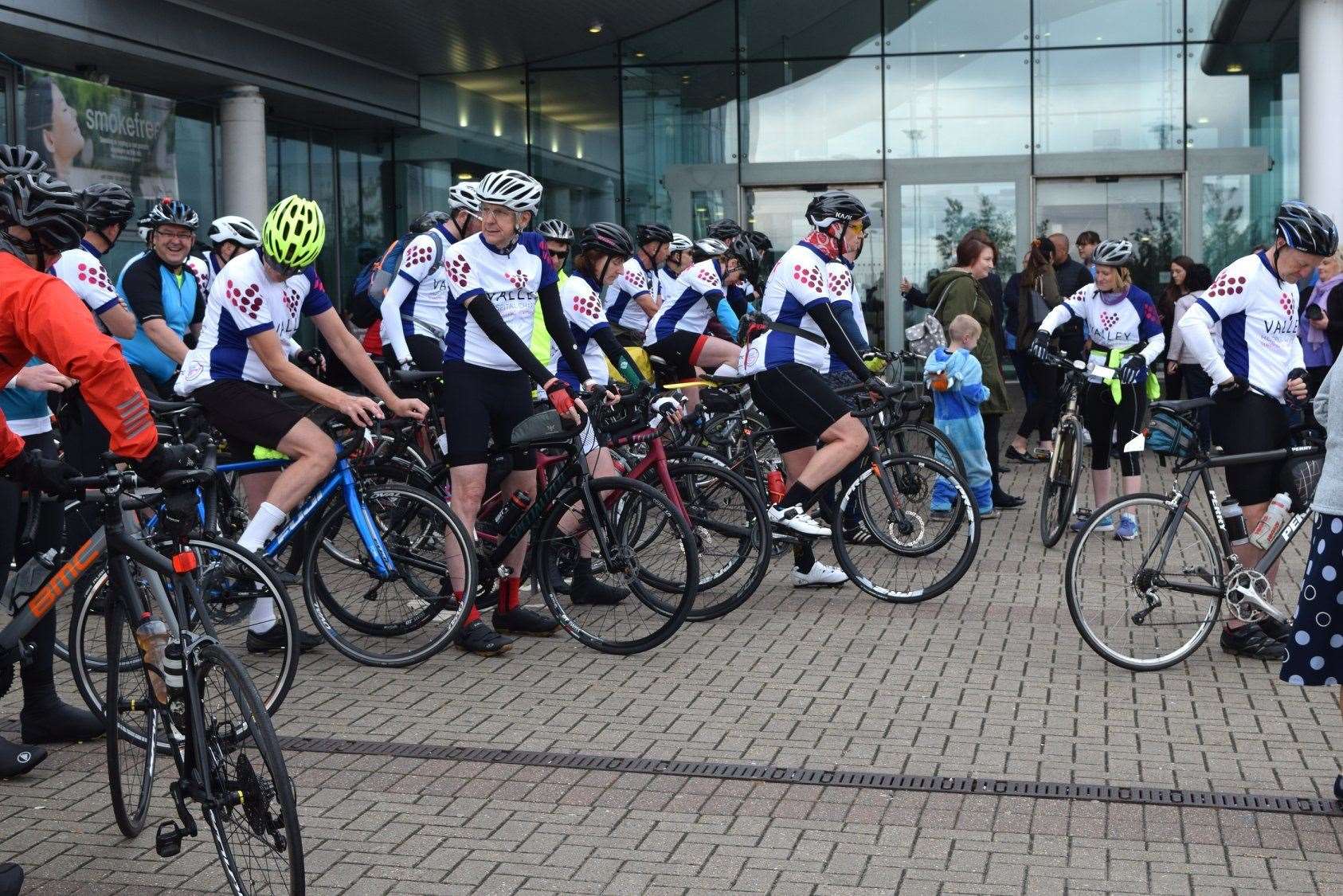 Ride4Life fundraisers start their journey at Darent Valley Hospital, Dartford