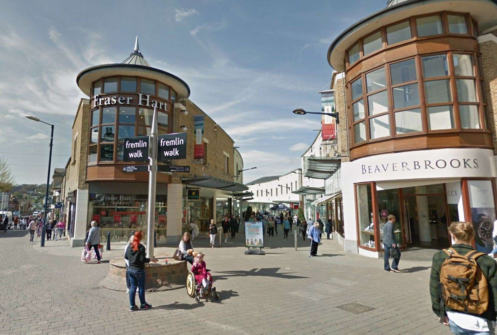 A number of mobile phones and tablets were taken from a shop in Fremlin Walk, Maidstone. Picture: Google