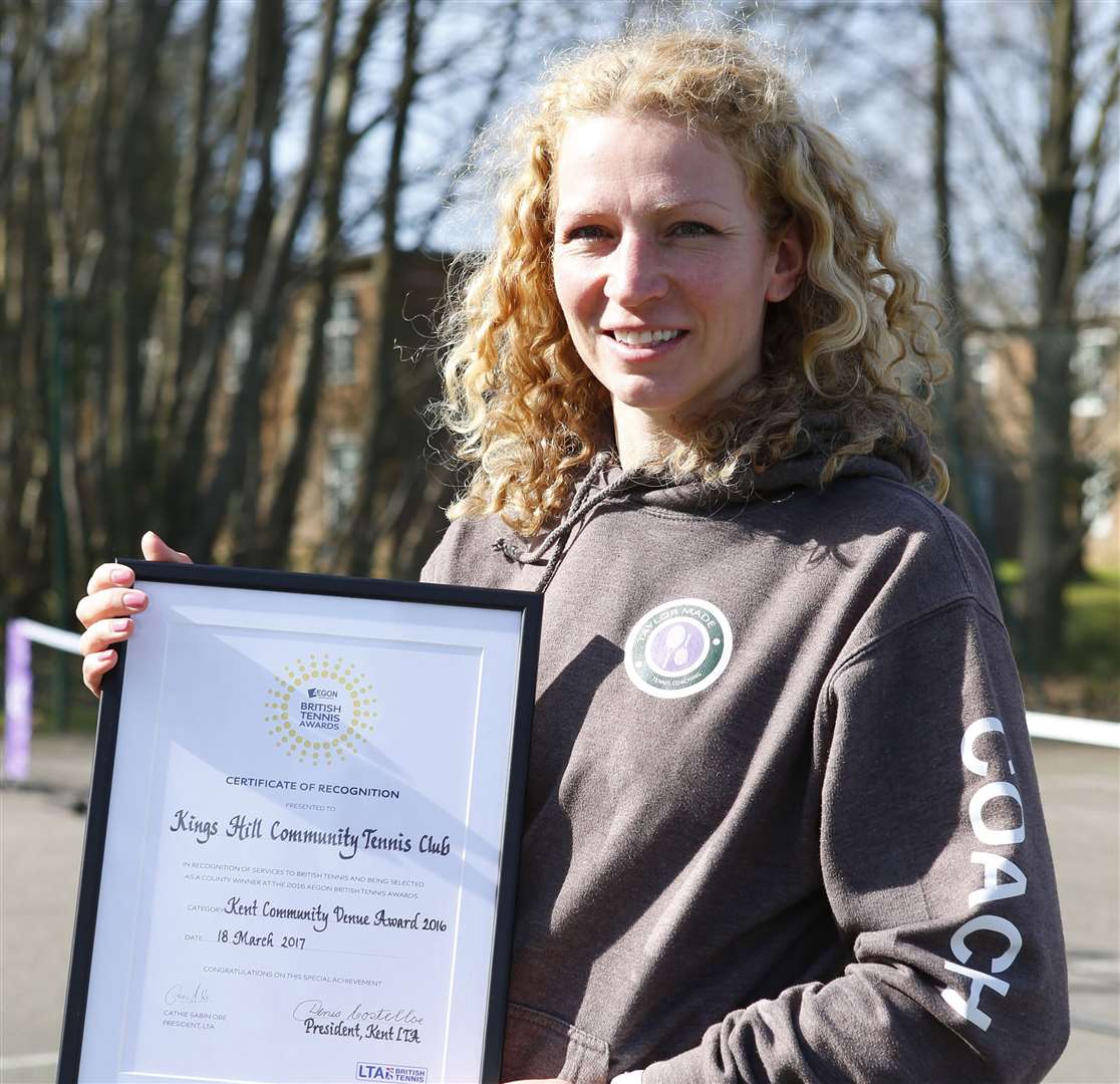 Tennis coach Chloe Ayling was a winner of the Kent LTA Community Venue of the Year Award after setting up the Kings Hill Community Tennis Club in 2015 Picture: Andy Jones