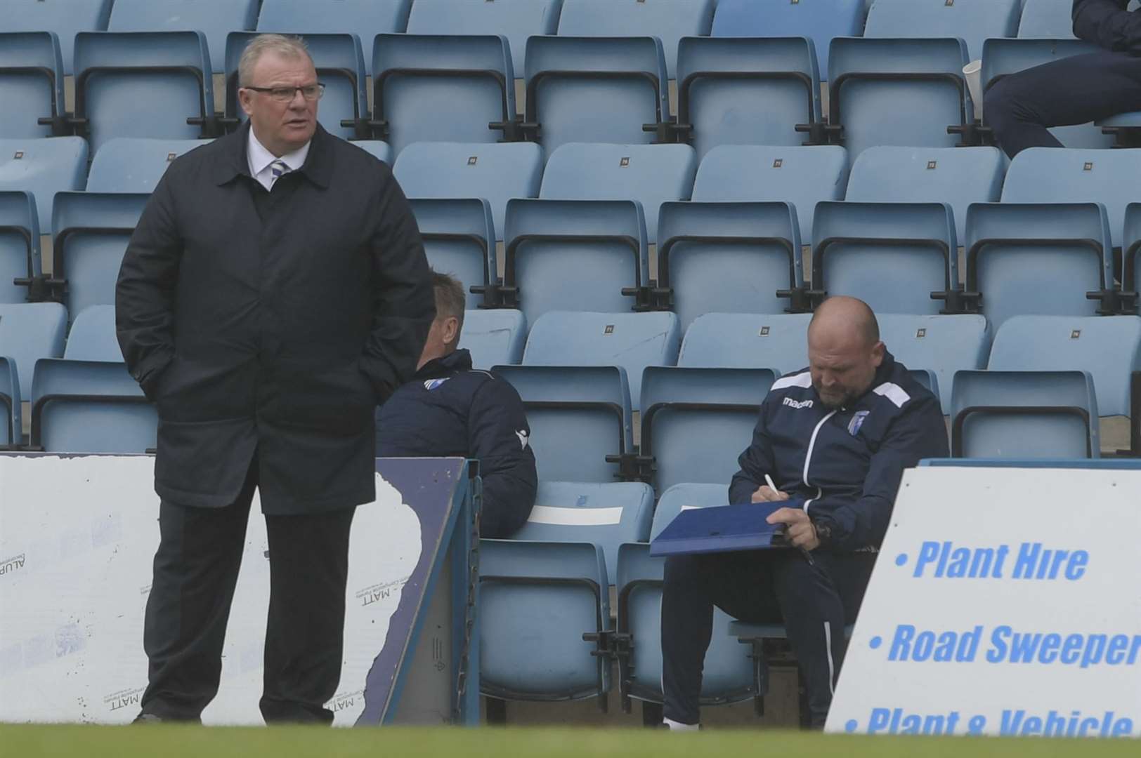 Gillingham manager Steve Evans watches his team lose to Fleetwood on Saturday Picture: Barry Goodwin