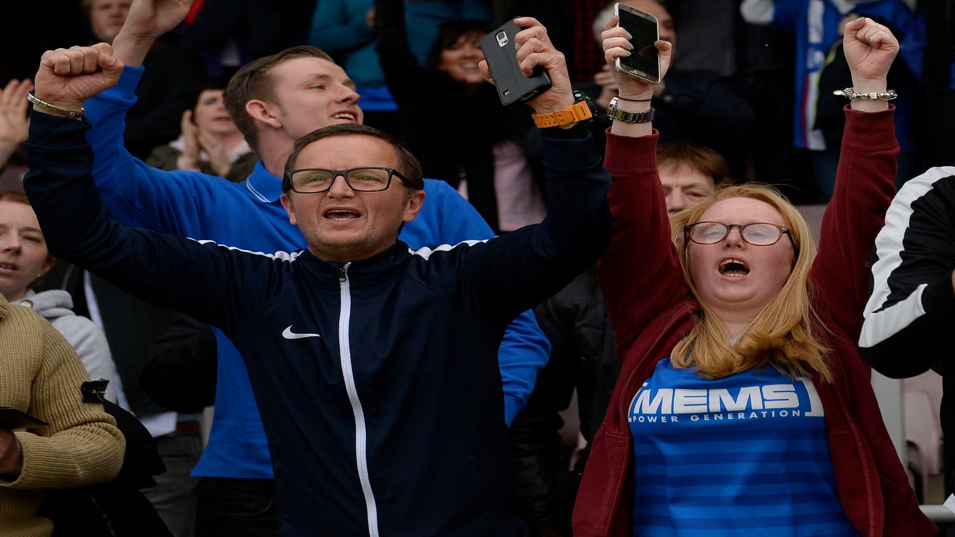 Gills fans celebrate their survival Picture: Ady Kerry