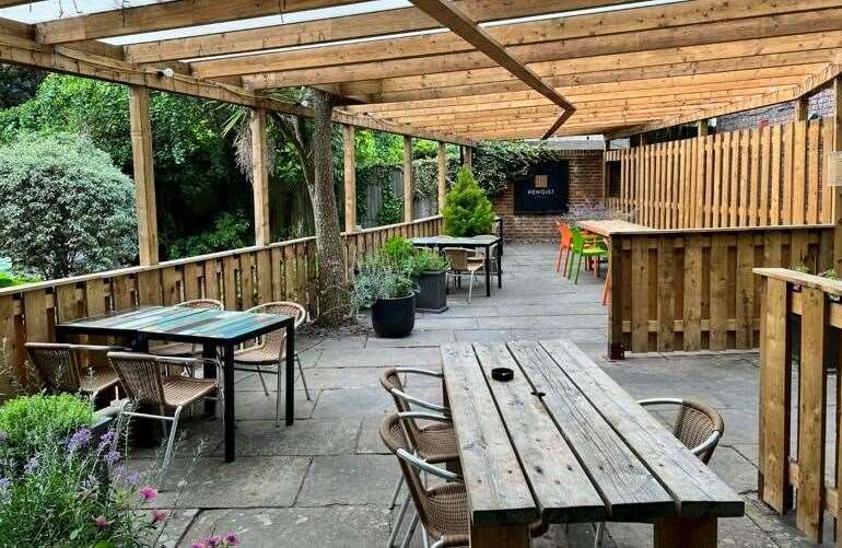 The garden offers a spacious terrace. Picture: Sibley Pares