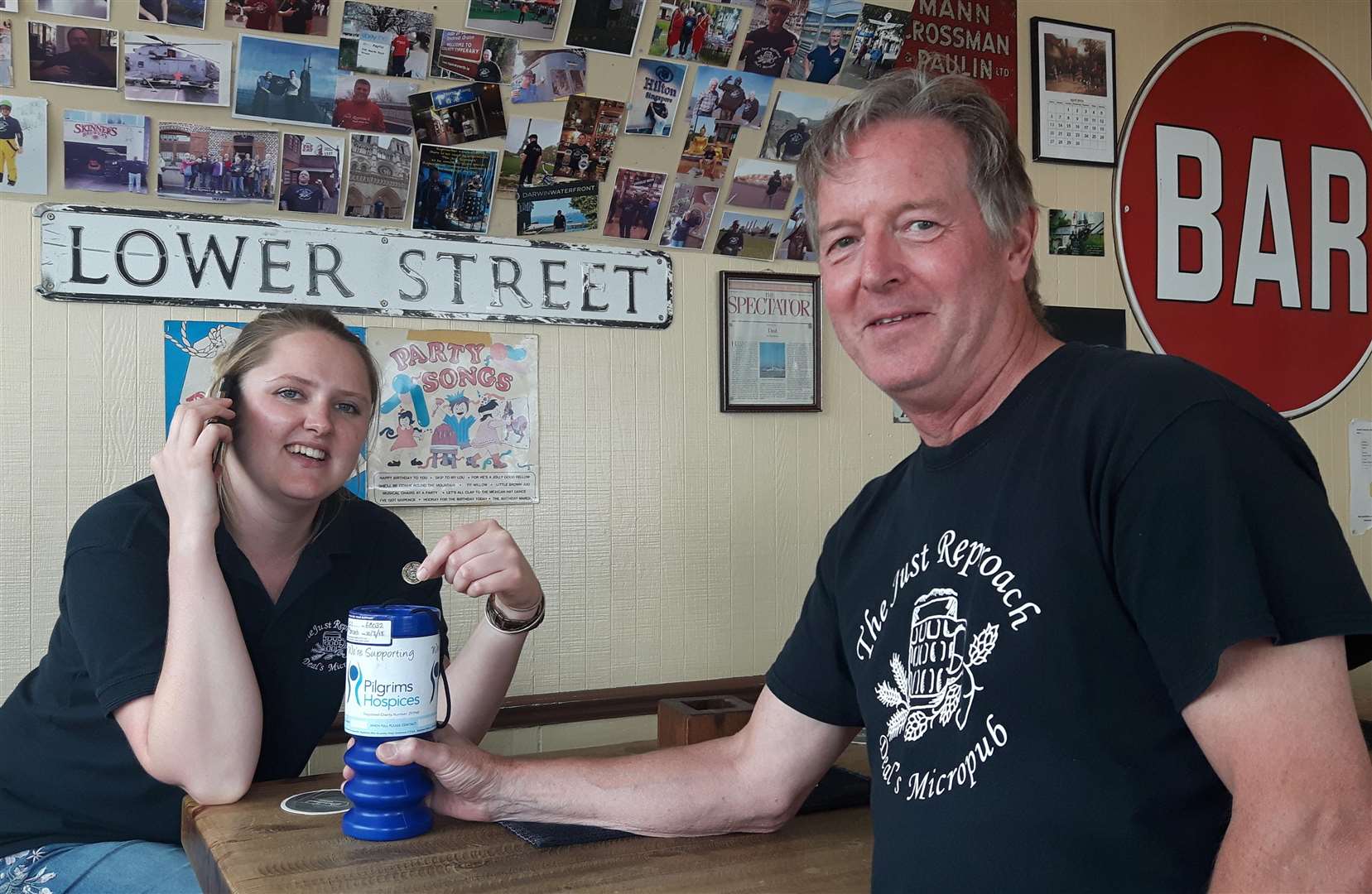 Owners Bronwen and Mark Robson enforce £1 fines if a customer uses their phone inside the micropub (3600957)