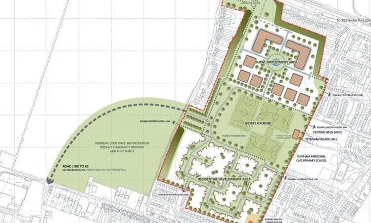 The plans submitted by Trenport for the proposed 260 homes in Frognal Lane, Teynham, in 2016. Picture: SBC