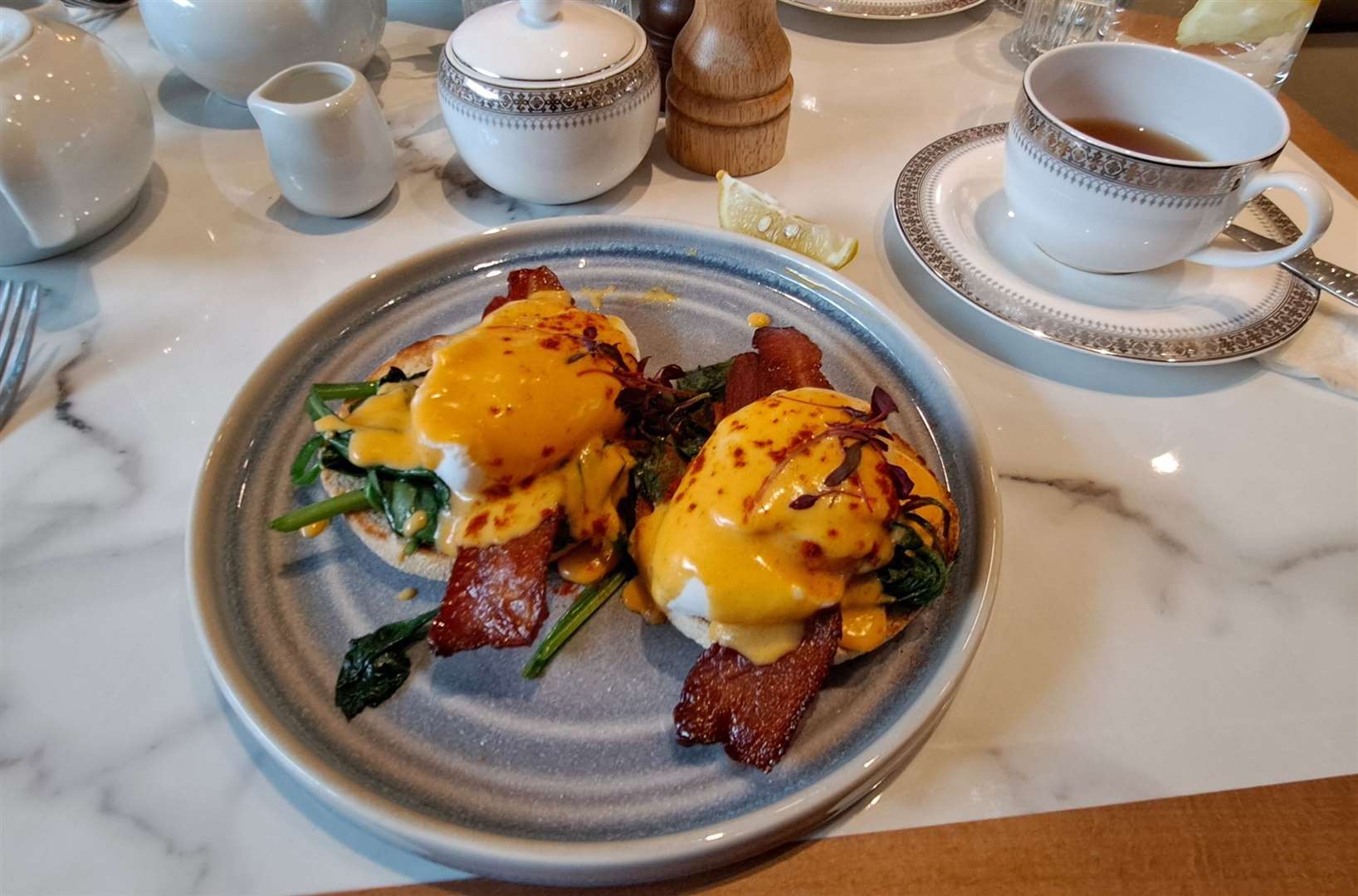 The eggs benedict with bacon